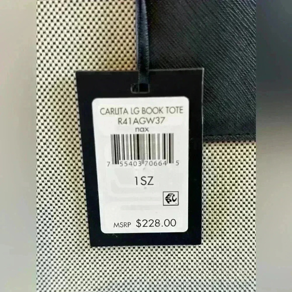 NWT - DKNY Gray with Black Trim Carlita Large Tote - Picture 2 of 12